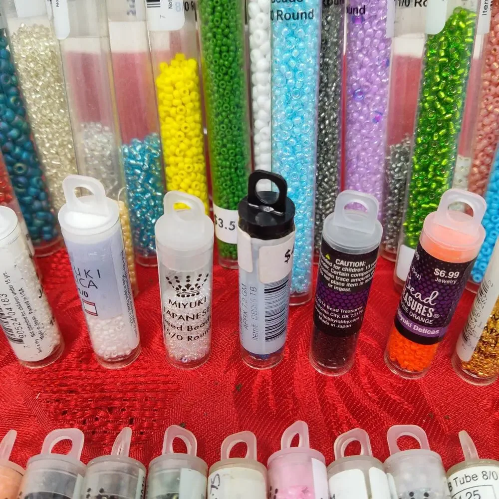 Huge Lot Of 45 Miyuki's Seed Beads Brand New N Opened Different Sizes N Colors